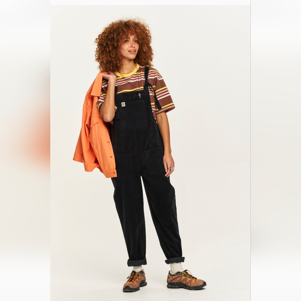 Lucy & Yak Petite Organic Corduroy Dungaree-Black